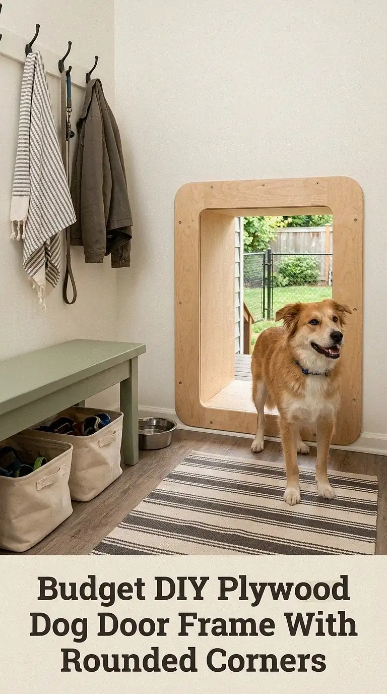 Budget DIY Plywood Dog Door Frame With Rounded Corners