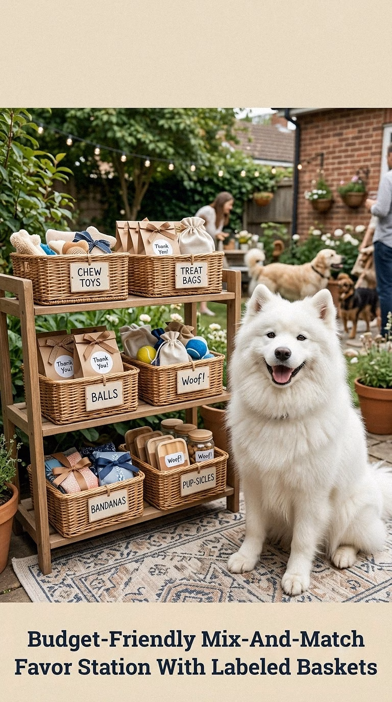 Budget-Friendly Mix-And-Match Favor Station With Labeled Baskets