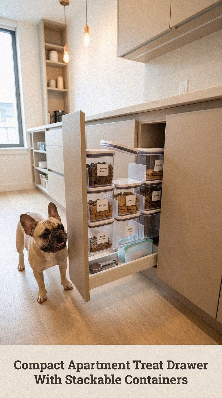 Compact Apartment Treat Drawer With Stackable Containers