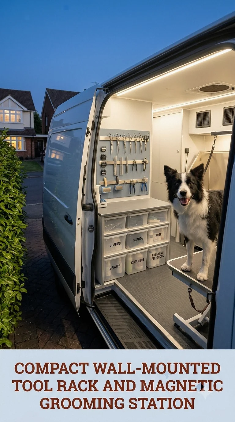 Compact Wall-Mounted Tool Rack And Magnetic Grooming Station