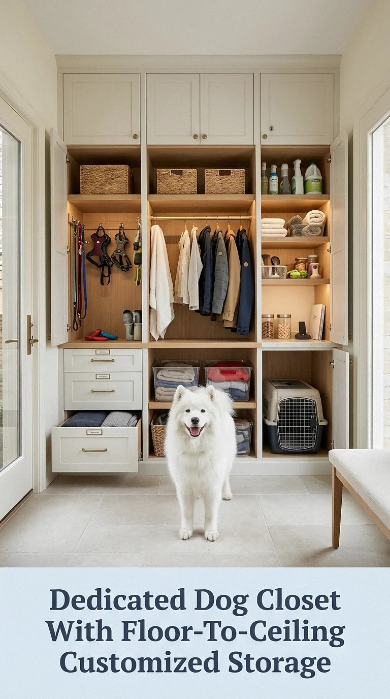 Dedicated Dog Closet With Floor-To-Ceiling Customized Storage