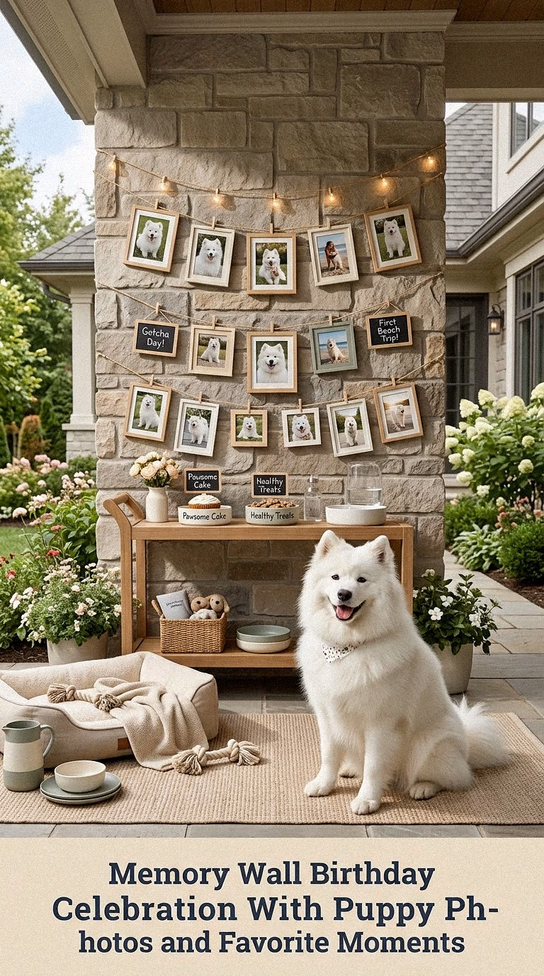 Memory Wall Birthday Celebration With Puppy Photos and Favorite Moments