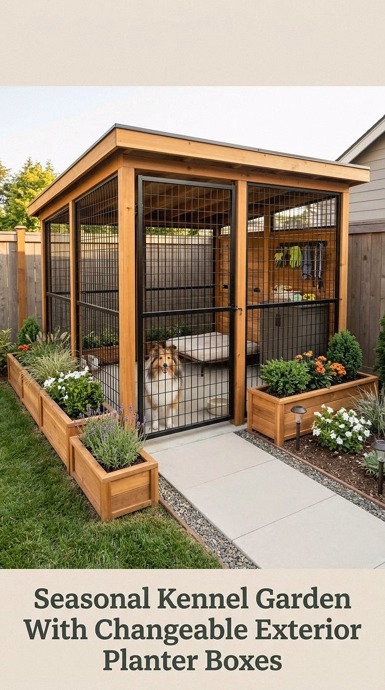 Seasonal Kennel Garden With Changeable Exterior Planter Boxes