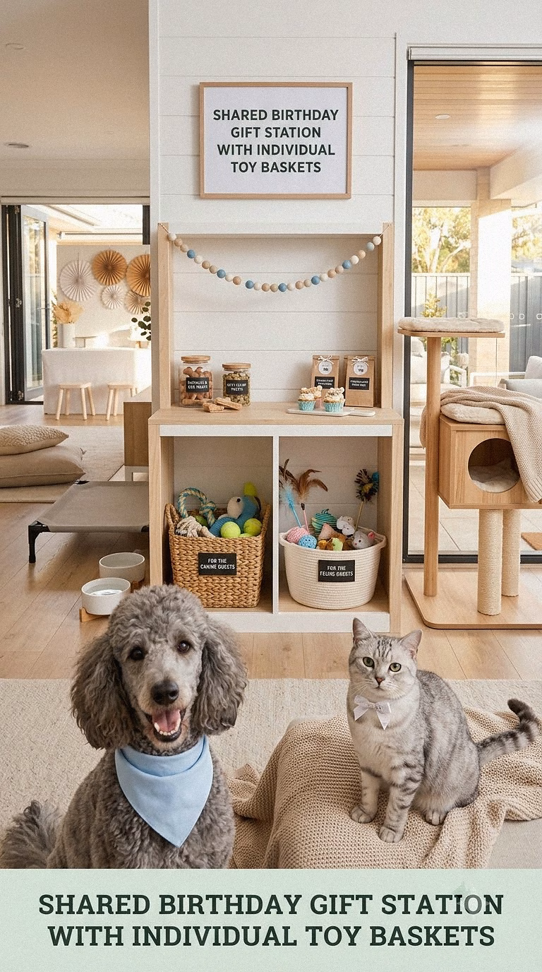 Shared Birthday Gift Station With Individual Toy Baskets