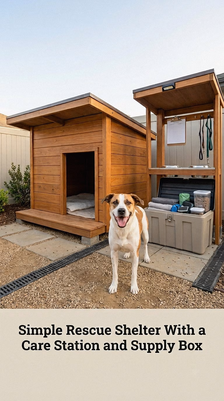 Simple Rescue Shelter With a Care Station and Supply Box