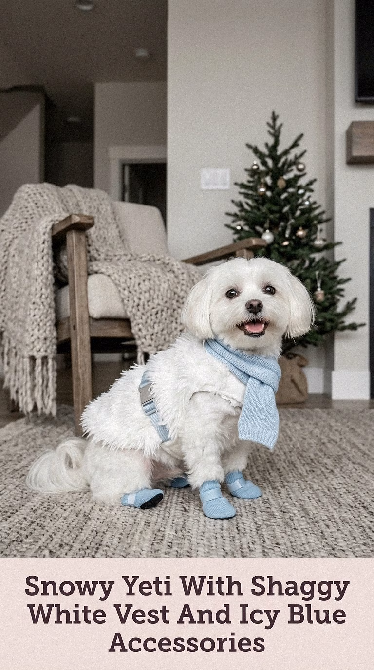 Snowy Yeti With Shaggy White Vest And Icy Blue Accessories