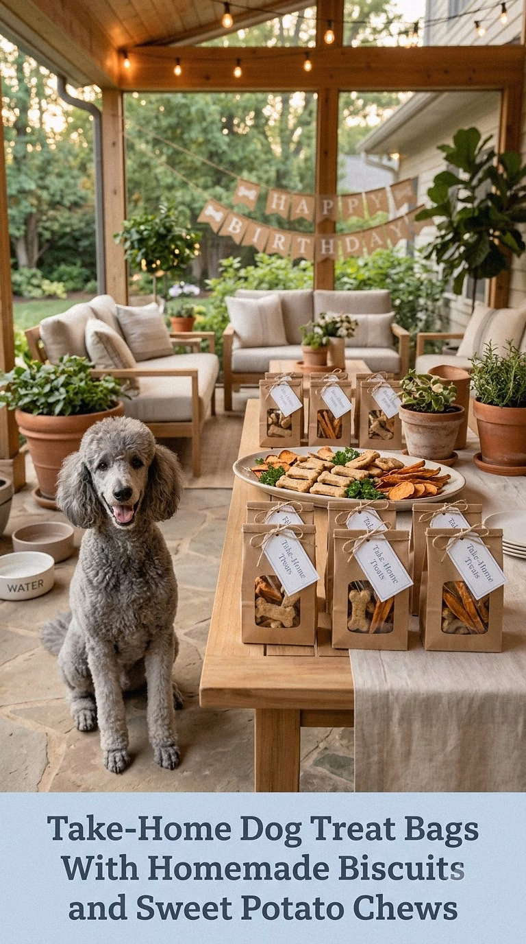 Take-Home Dog Treat Bags With Homemade Biscuits and Sweet Potato Chews