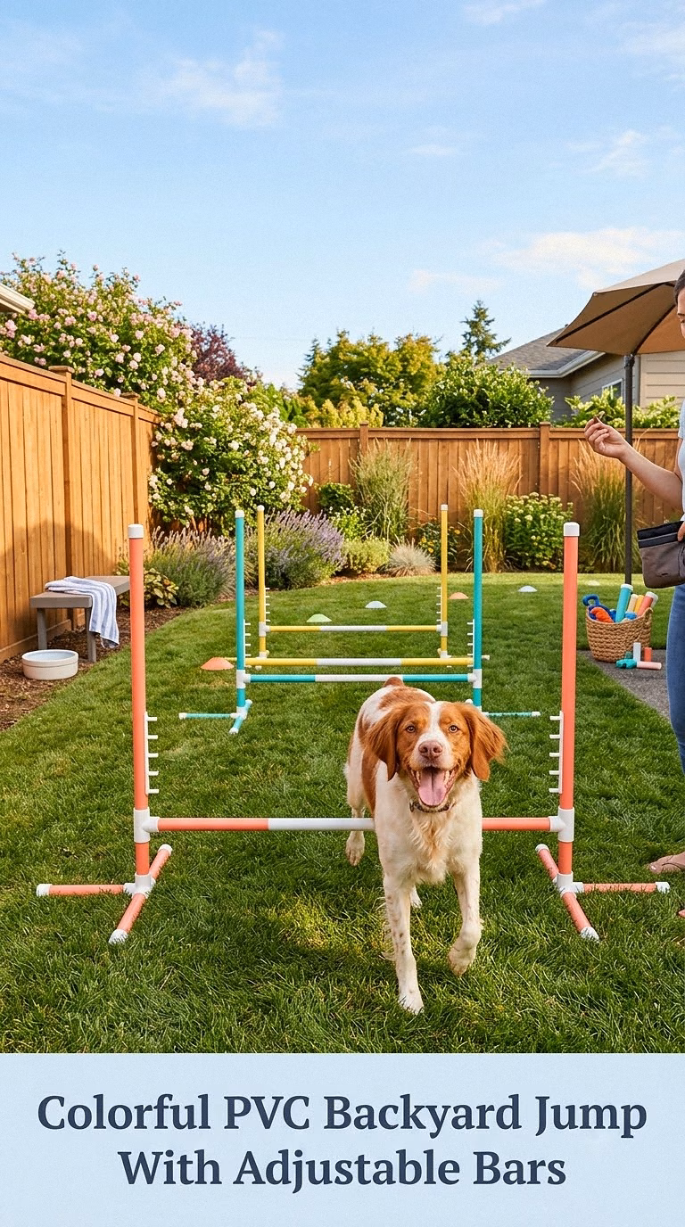 Colorful PVC Backyard Jump With Adjustable Bars