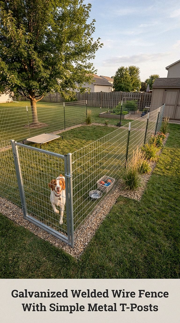 Galvanized Welded Wire Fence With Simple Metal T-Posts