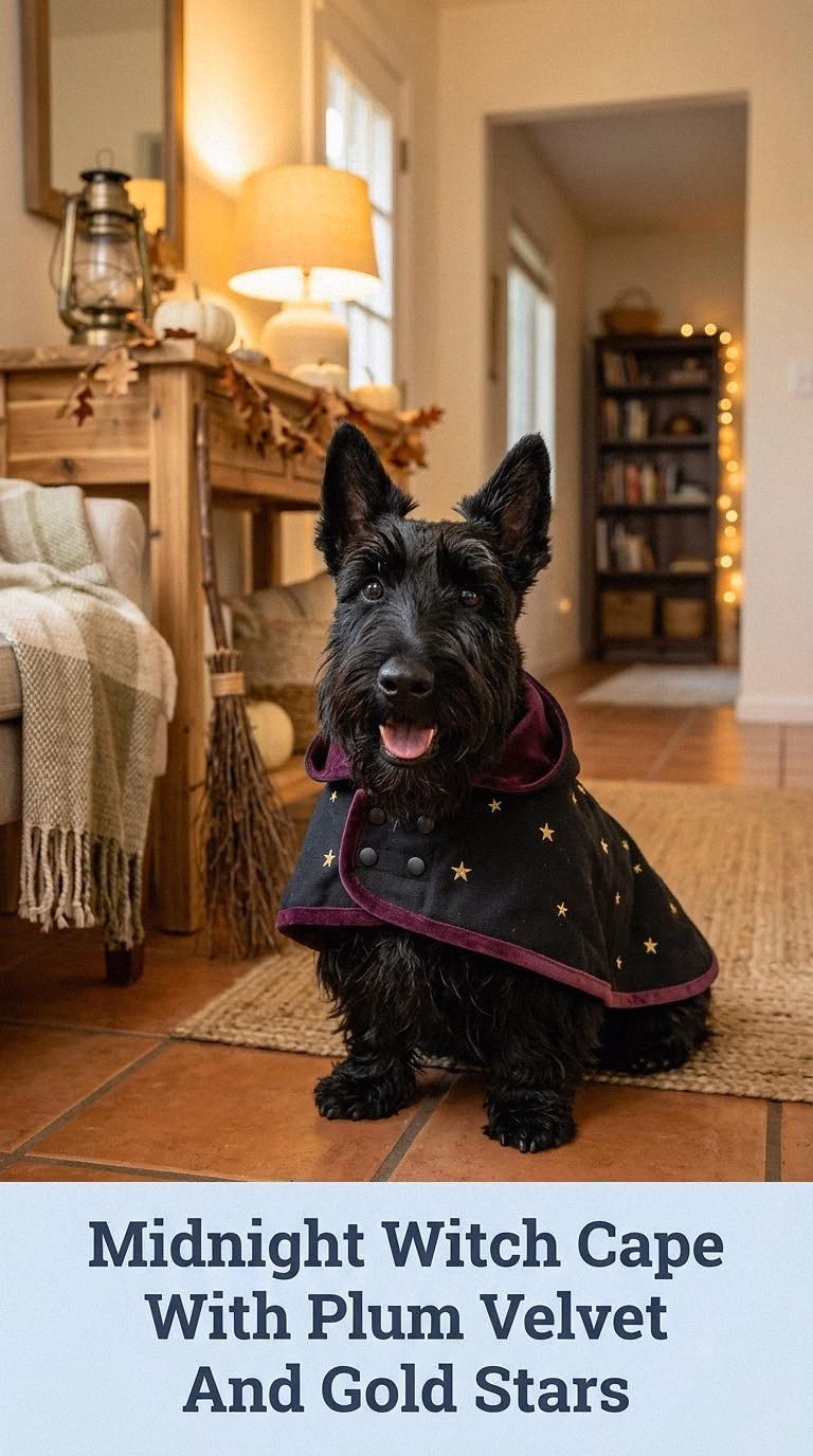 Midnight Witch Cape With Plum Velvet And Gold Stars