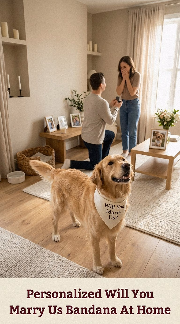Personalized Will You Marry Us Bandana At Home