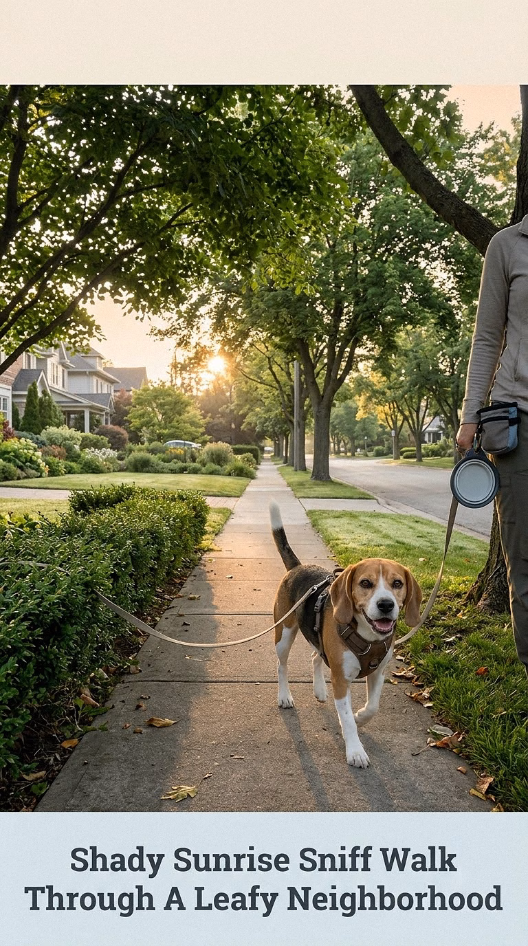 Shady Sunrise Sniff Walk Through A Leafy Neighborhood