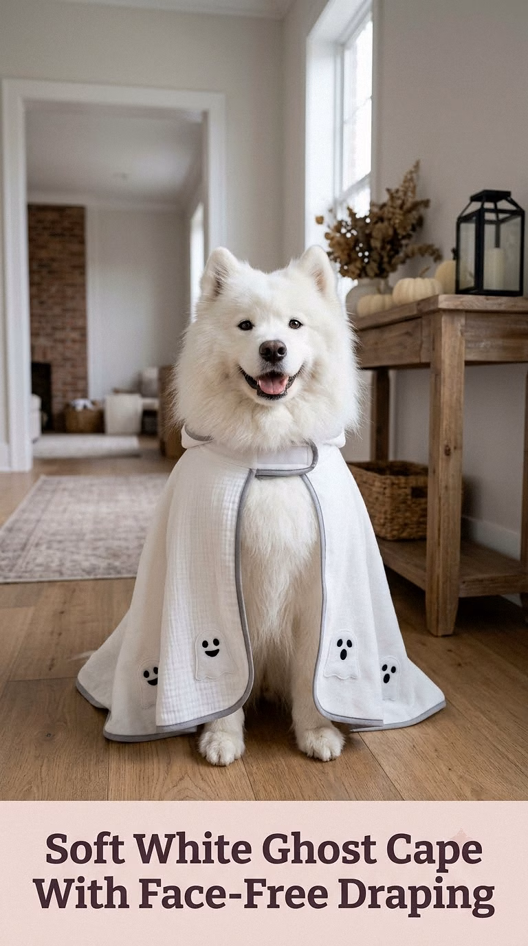 Soft White Ghost Cape With Face-Free Draping