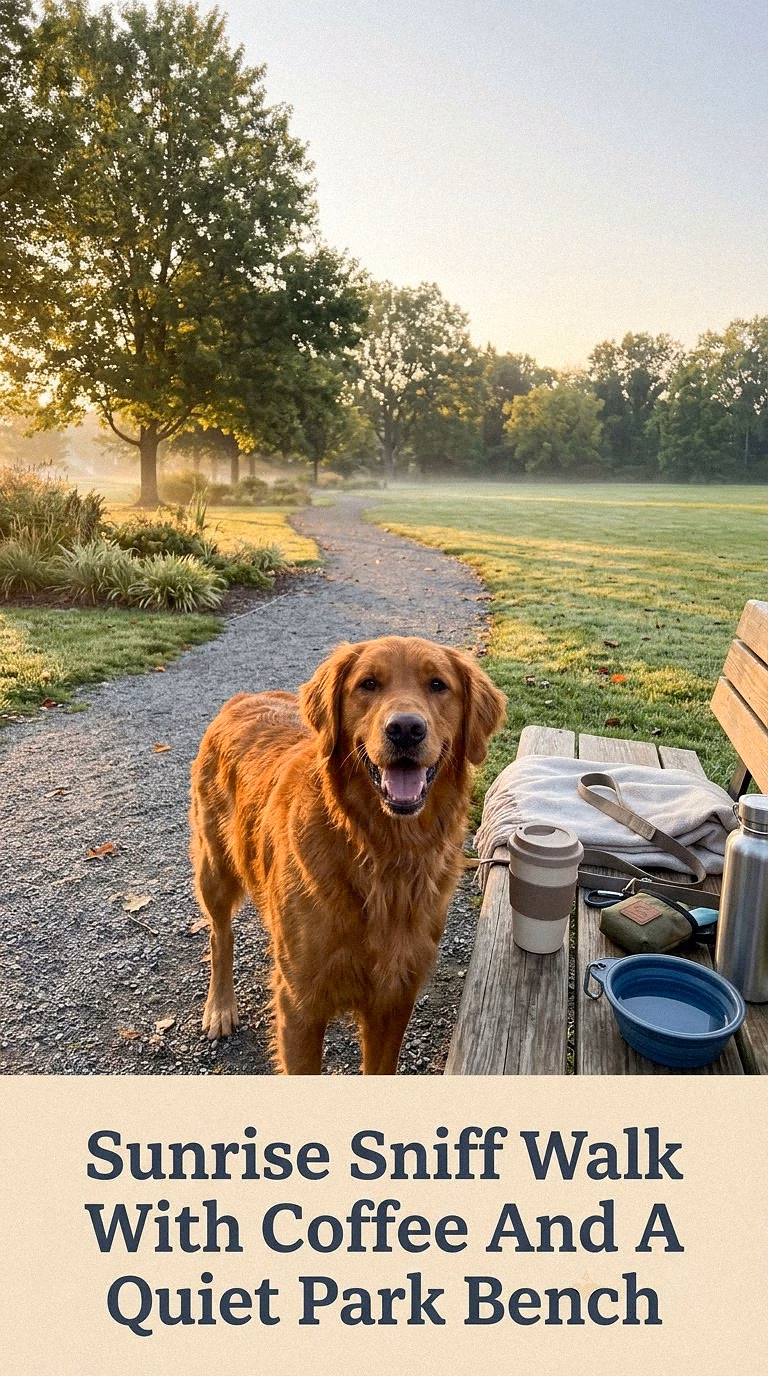 Sunrise Sniff Walk With Coffee And A Quiet Park Bench