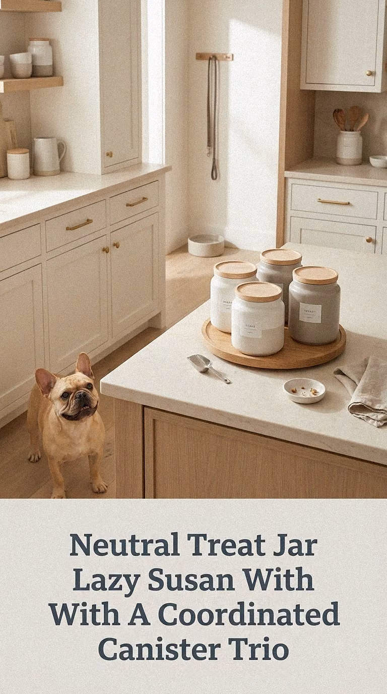 Neutral Treat Jar Lazy Susan With A Coordinated Canister Trio