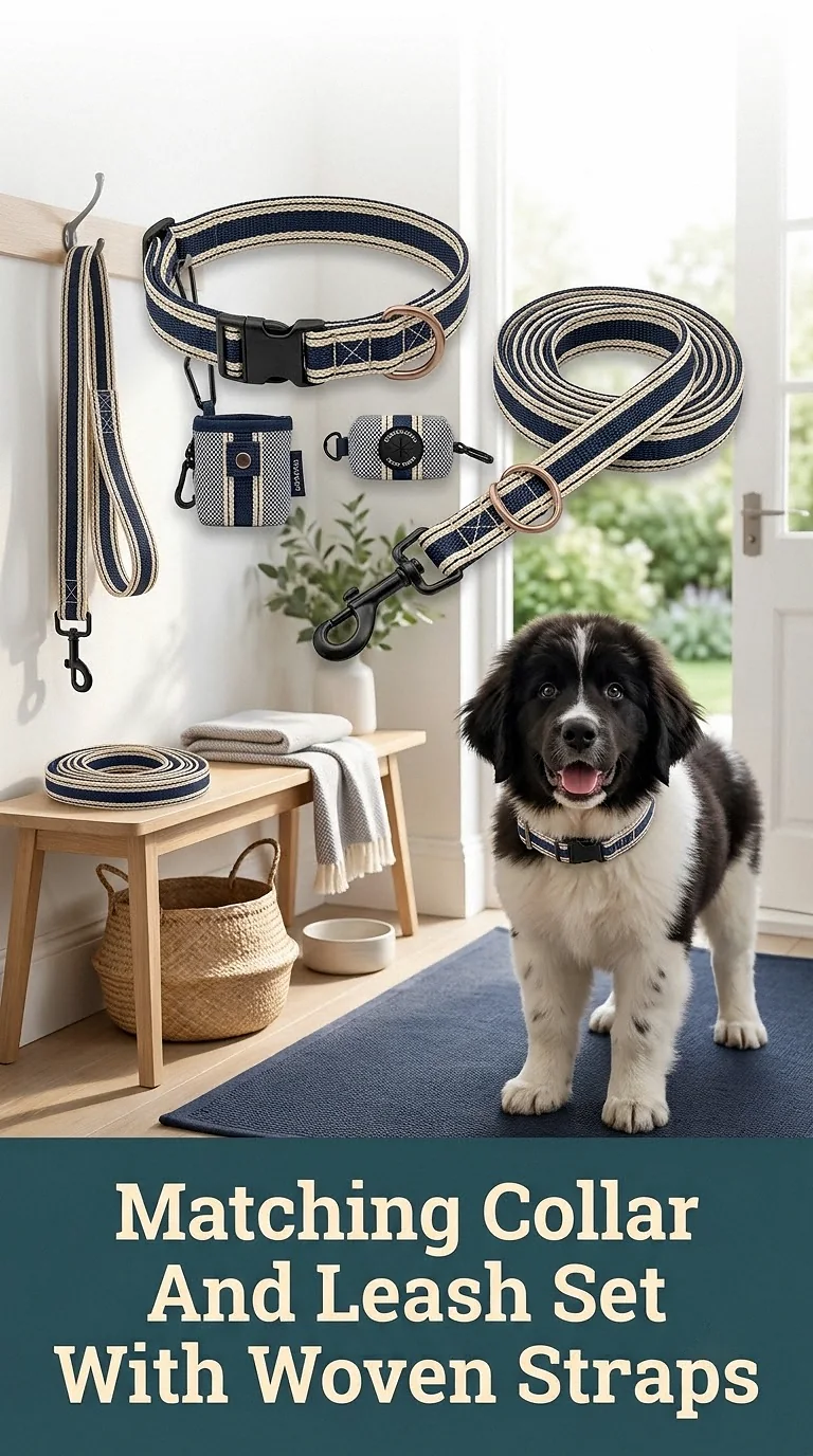 Matching Collar And Leash Set With Woven Straps