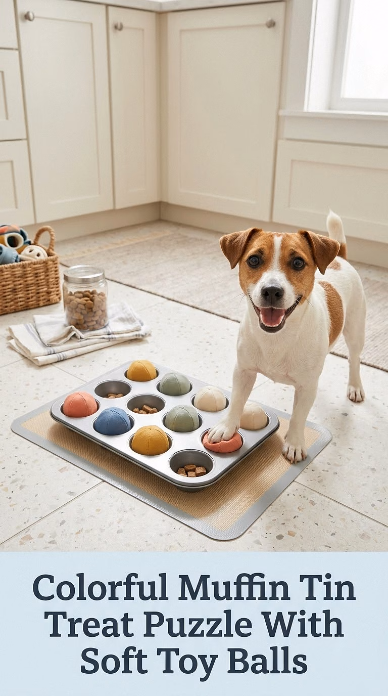Colorful Muffin Tin Treat Puzzle With Soft Toy Balls