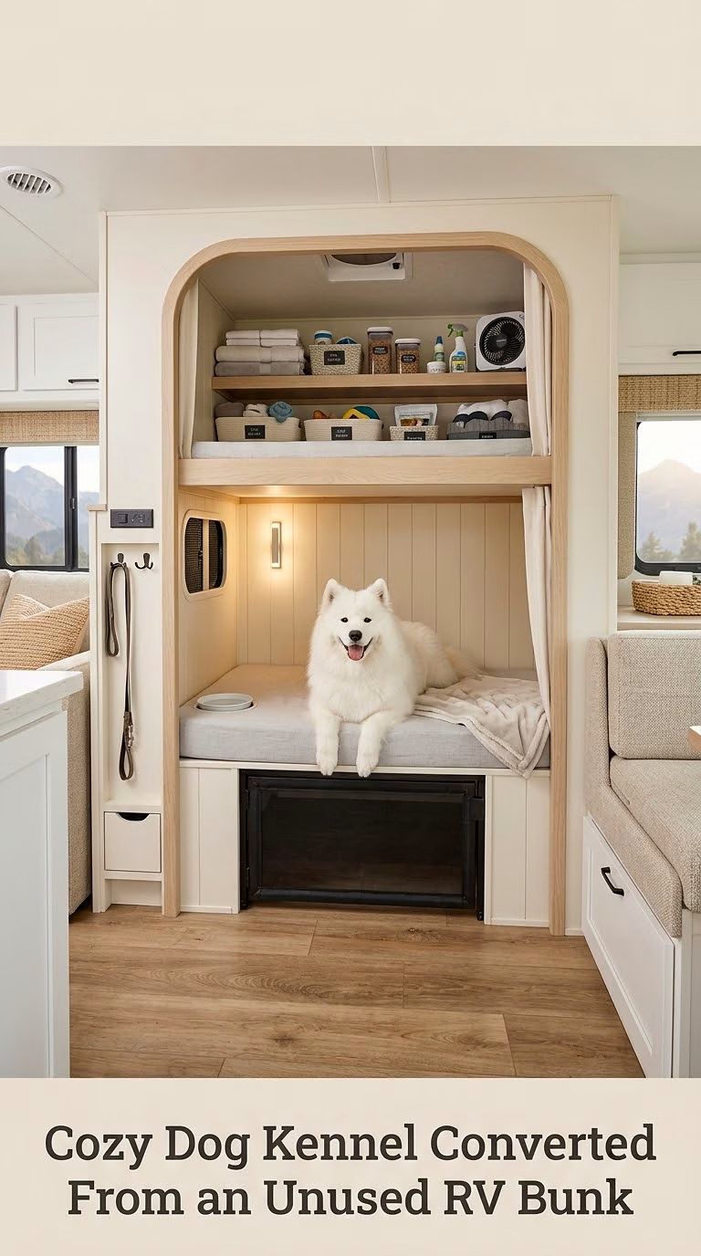 Cozy Dog Kennel Converted From an Unused RV Bunk