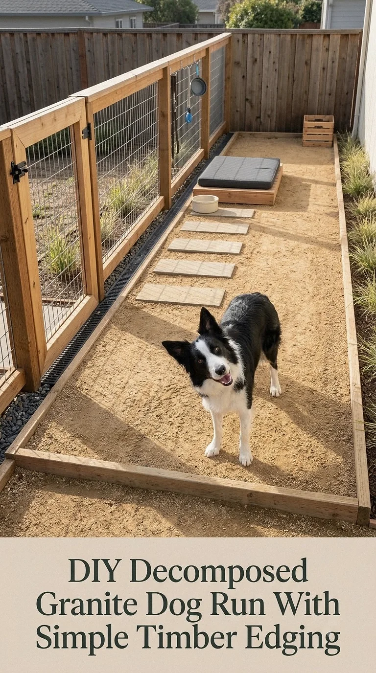 DIY Decomposed Granite Dog Run With Simple Timber Edging