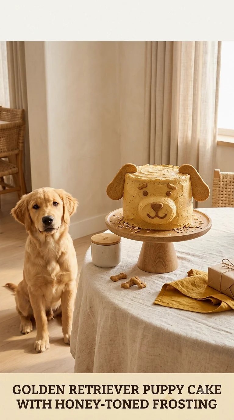 Golden Retriever Puppy Cake With Honey-Toned Frosting