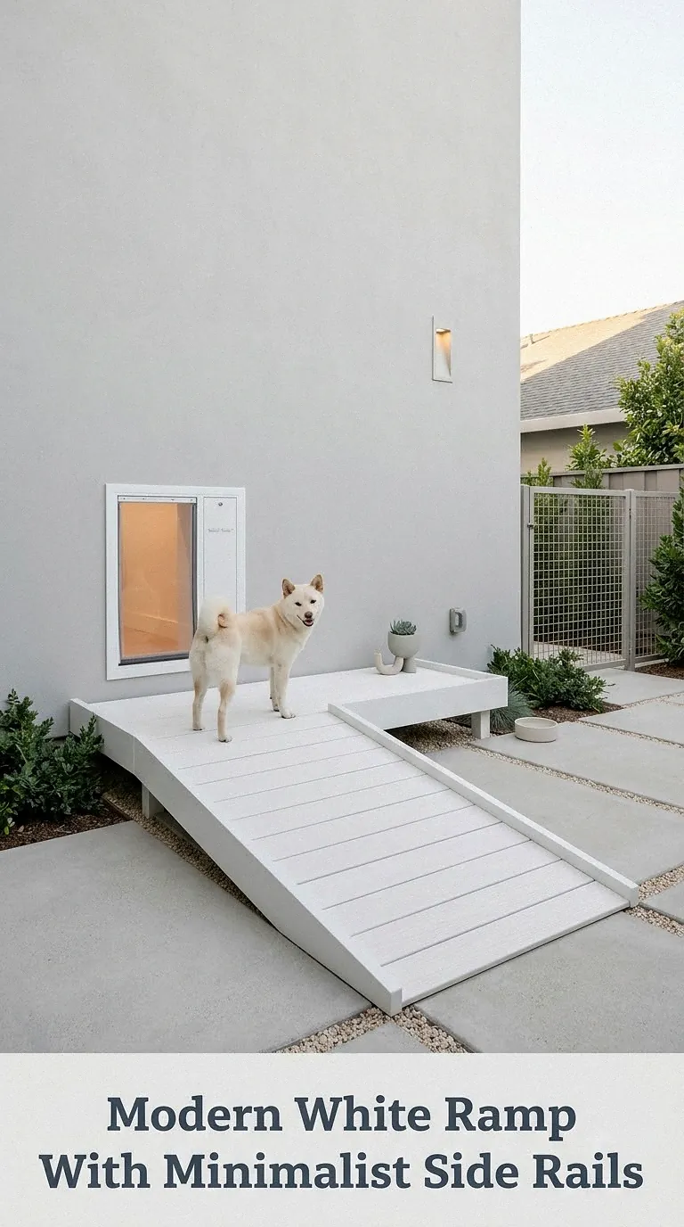 Modern White Ramp With Minimalist Side Rails