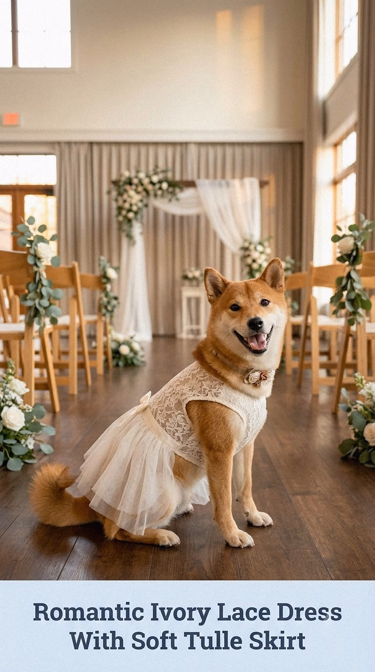 Romantic Ivory Lace Dress With Soft Tulle Skirt
