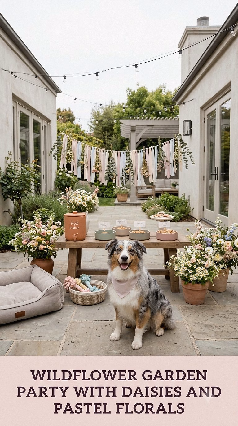 Wildflower Garden Party With Daisies And Pastel Florals