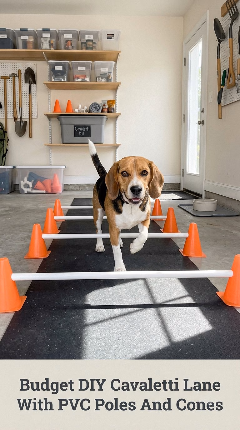 Budget DIY Cavaletti Lane With PVC Poles And Cones