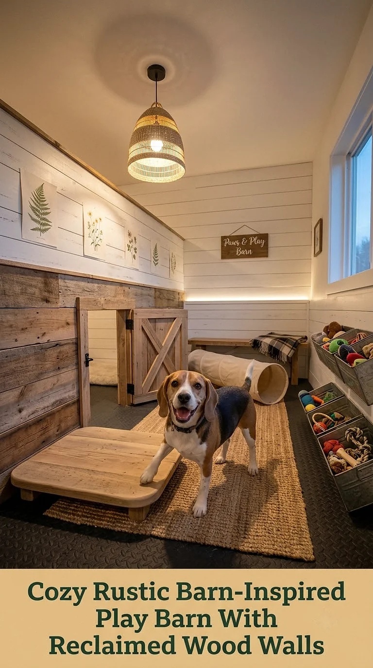 Cozy Rustic Barn-Inspired Play Barn With Reclaimed Wood Walls