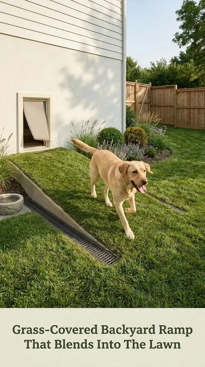 Grass-Covered Backyard Ramp That Blends Into The Lawn