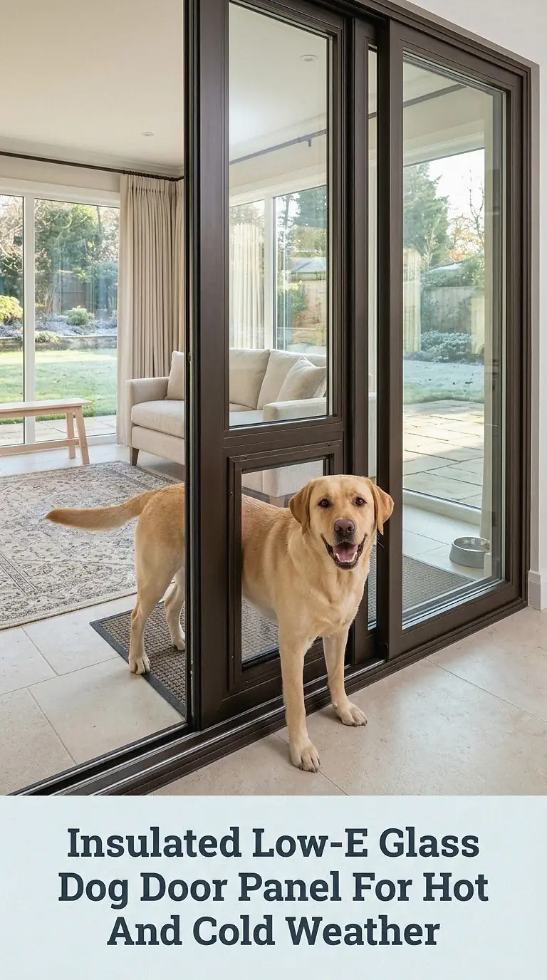 Insulated Low-E Glass Dog Door Panel For Hot And Cold Weather