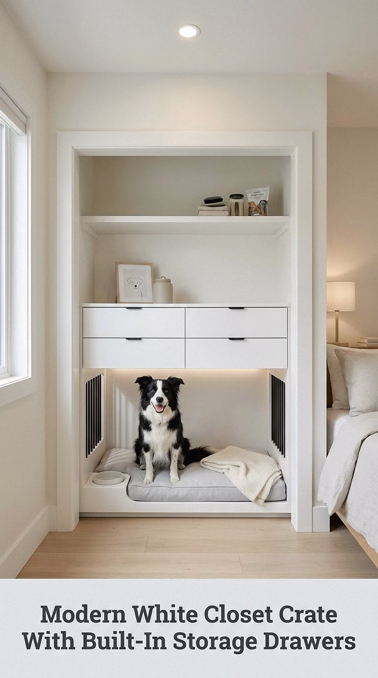 Modern White Closet Crate With Built-In Storage Drawers