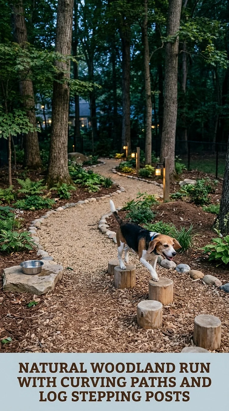 Natural Woodland Run With Curving Paths And Log Stepping Posts