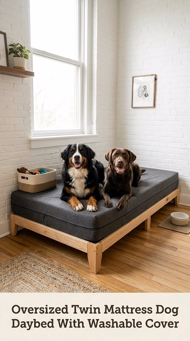 Oversized Twin Mattress Dog Daybed With Washable Cover