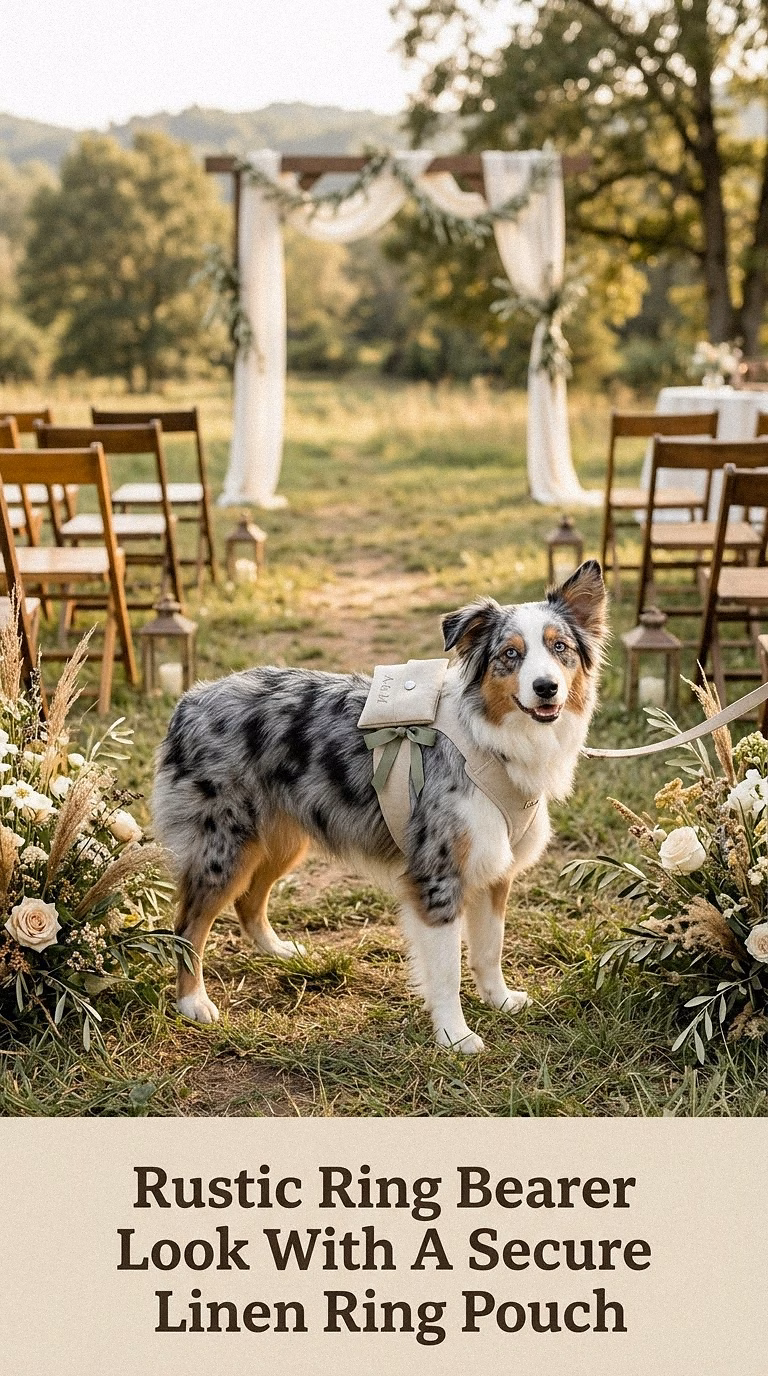 Rustic Ring Bearer Look With A Secure Linen Ring Pouch