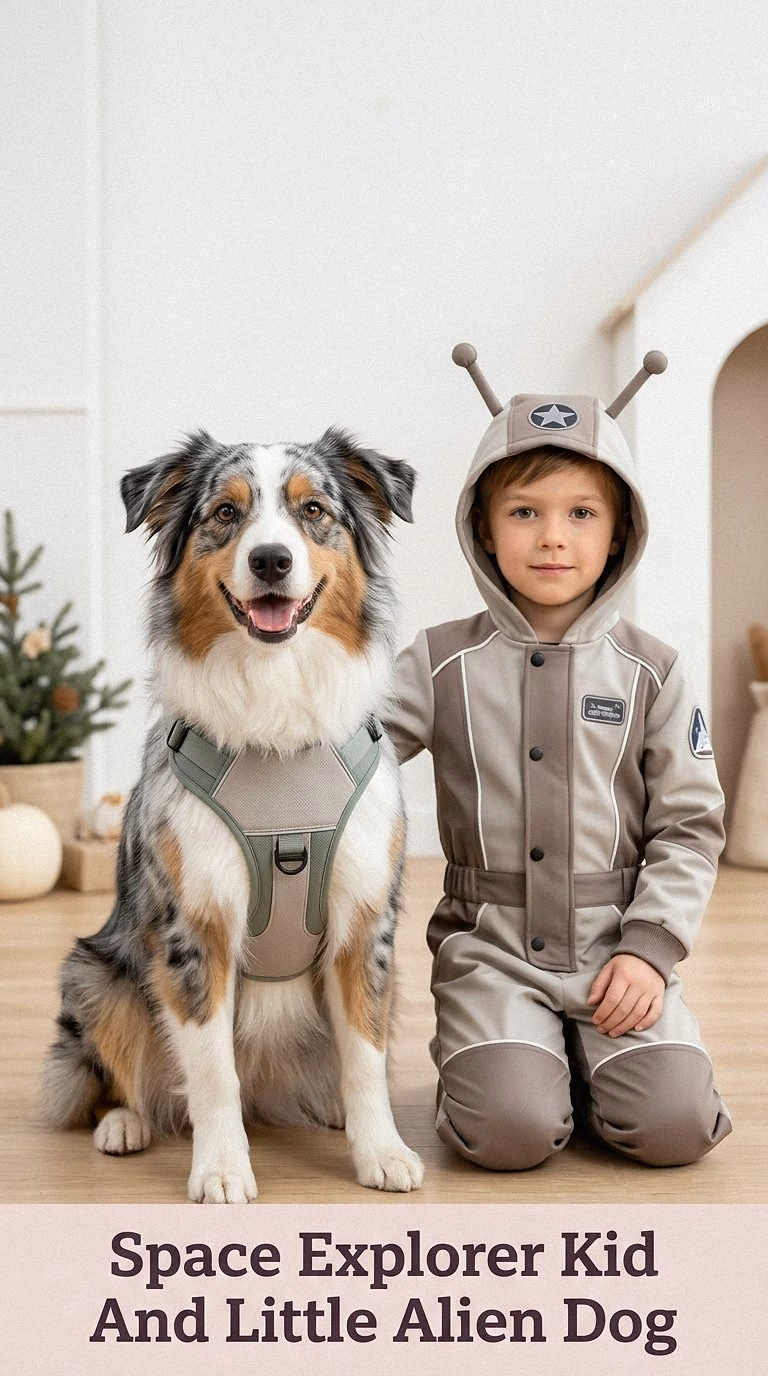 Space Explorer Kid And Little Alien Dog