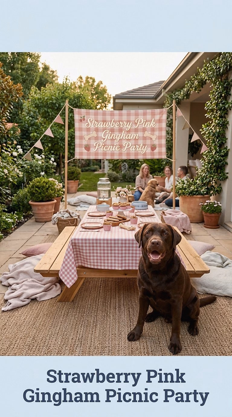 Strawberry Pink Gingham Picnic Party