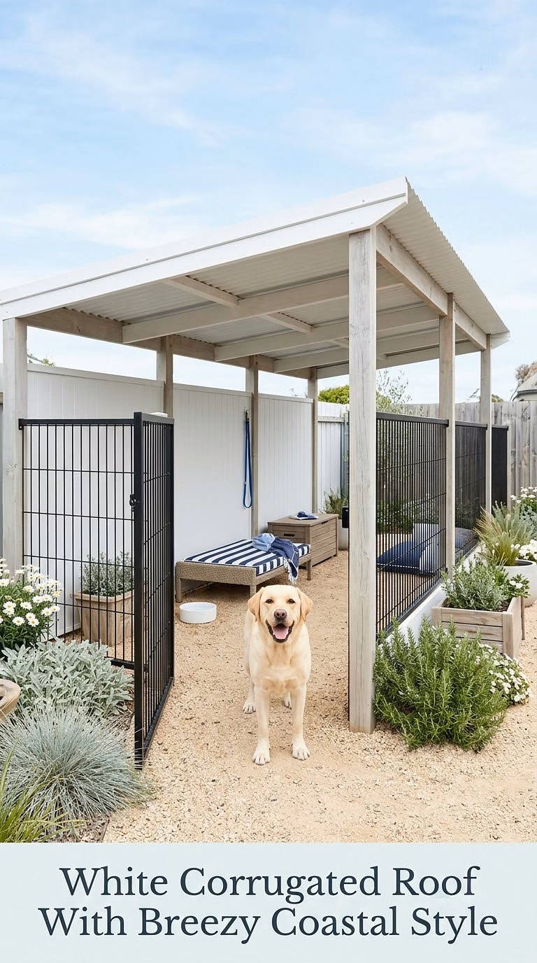 White Corrugated Roof With Breezy Coastal Style