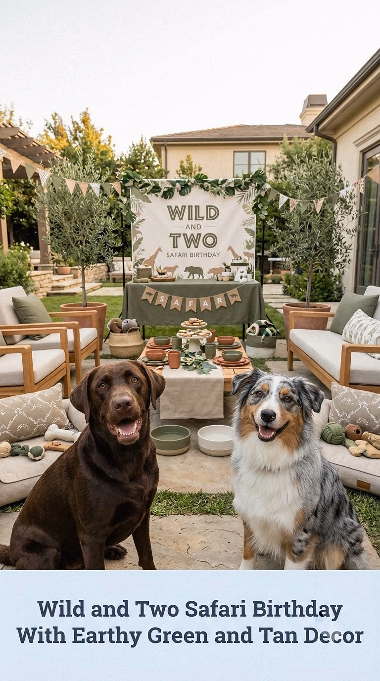 Wild and Two Safari Birthday With Earthy Green and Tan Decor