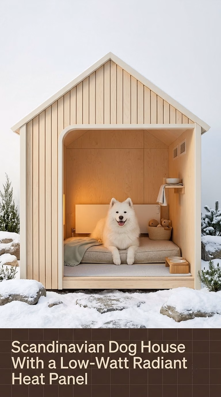 4. Scandinavian Dog House With a Low-Watt Radiant Heat Panel