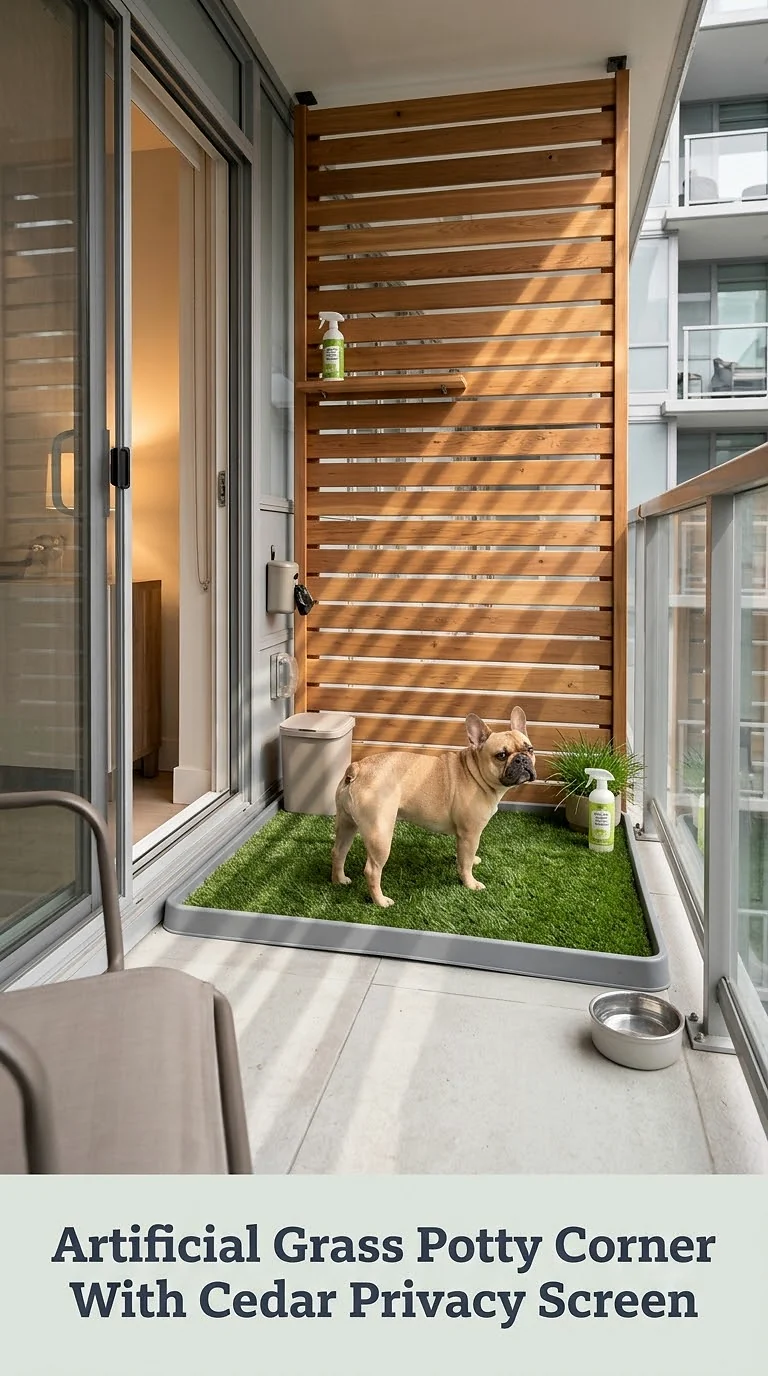 Artificial Grass Potty Corner With Cedar Privacy Screen