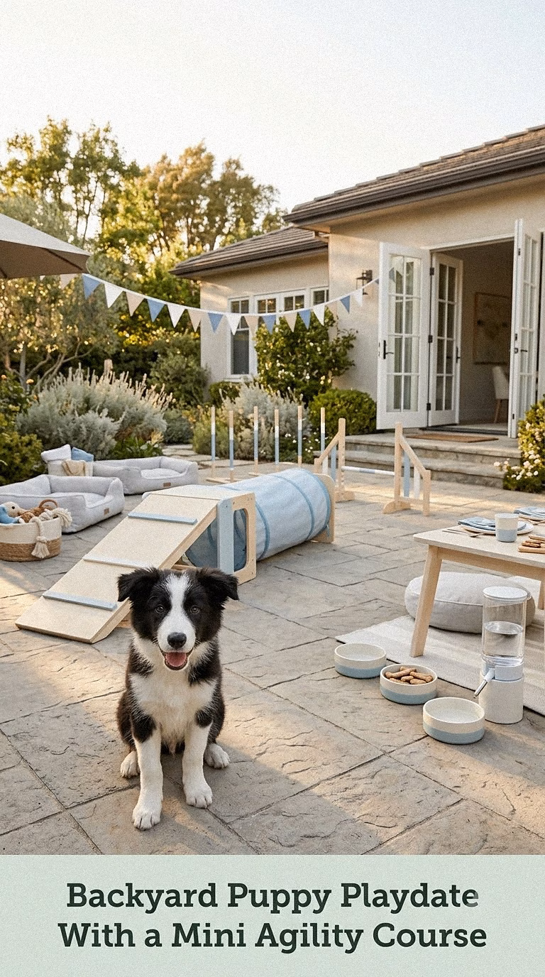 Backyard Puppy Playdate With a Mini Agility Course