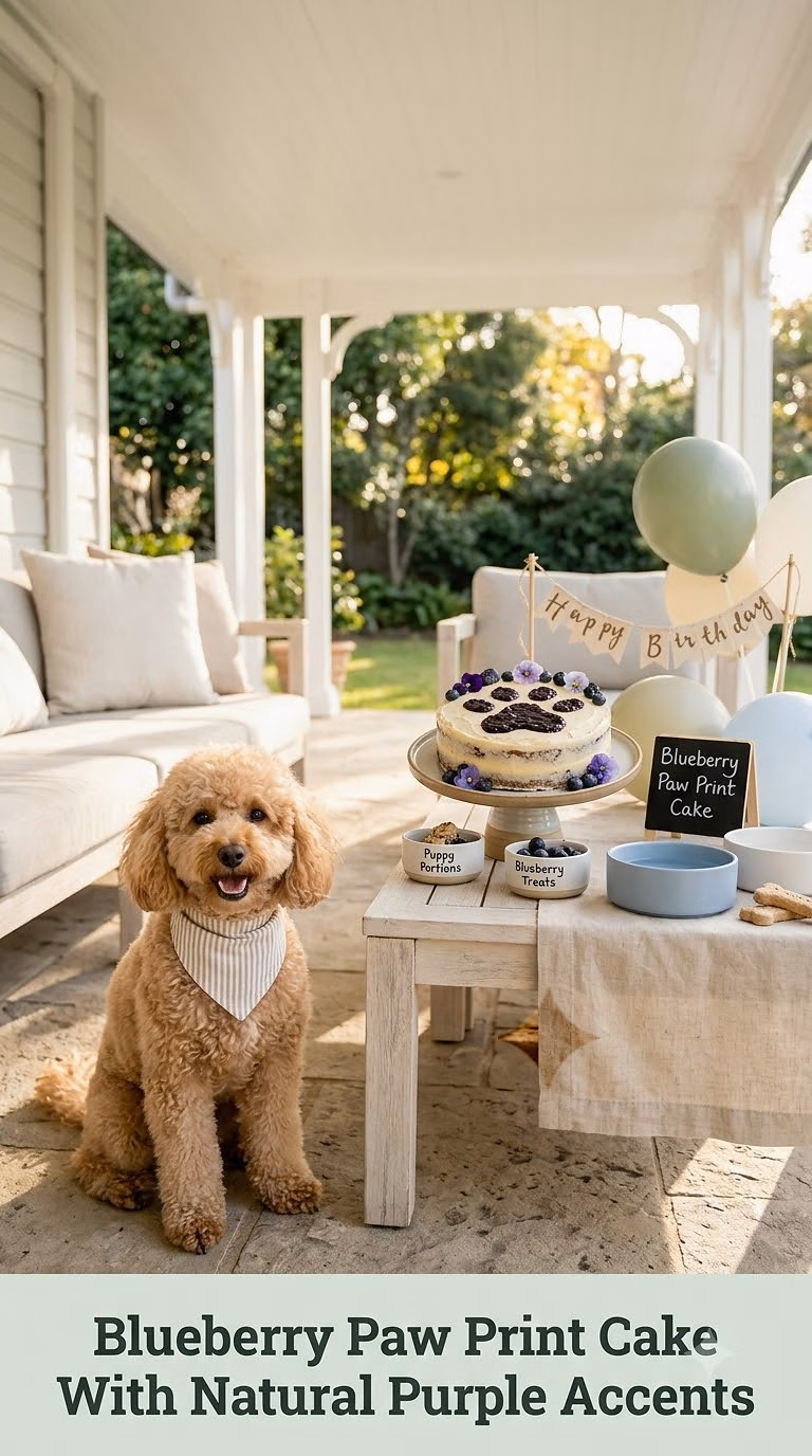 Blueberry Paw Print Cake With Natural Purple Accents