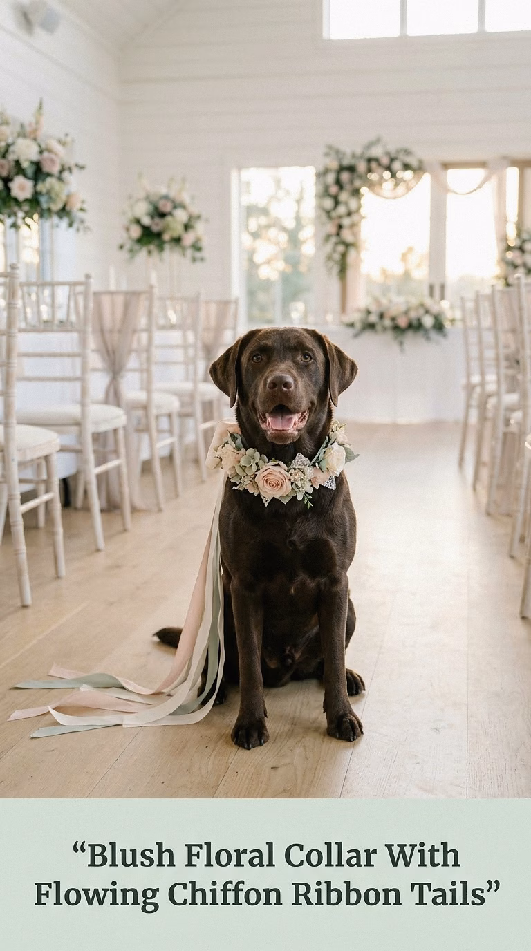 Blush Floral Collar With Flowing Chiffon Ribbon Tails