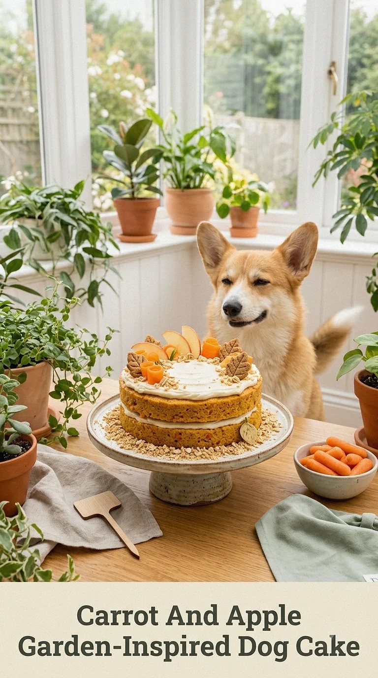 Carrot And Apple Garden-Inspired Dog Cake