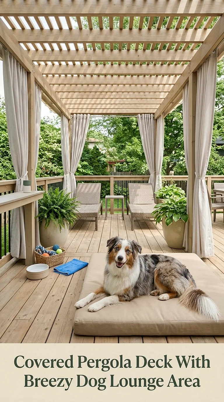 Covered Pergola Deck With Breezy Dog Lounge Area