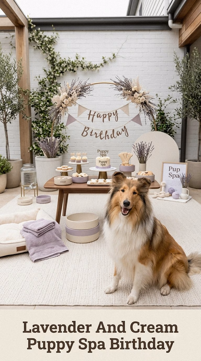 Lavender And Cream Puppy Spa Birthday