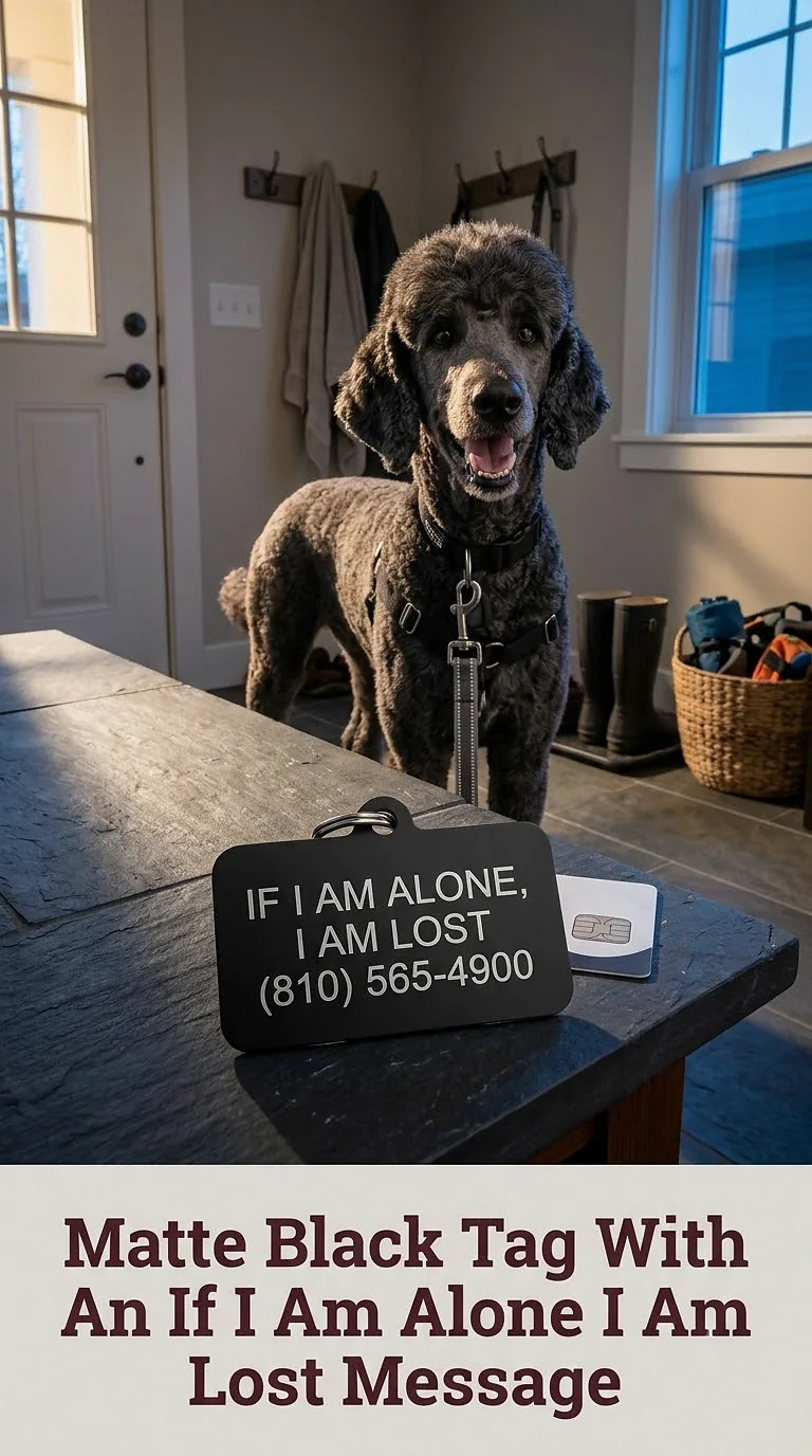Matte Black Tag With An If I Am Alone I Am Lost Message