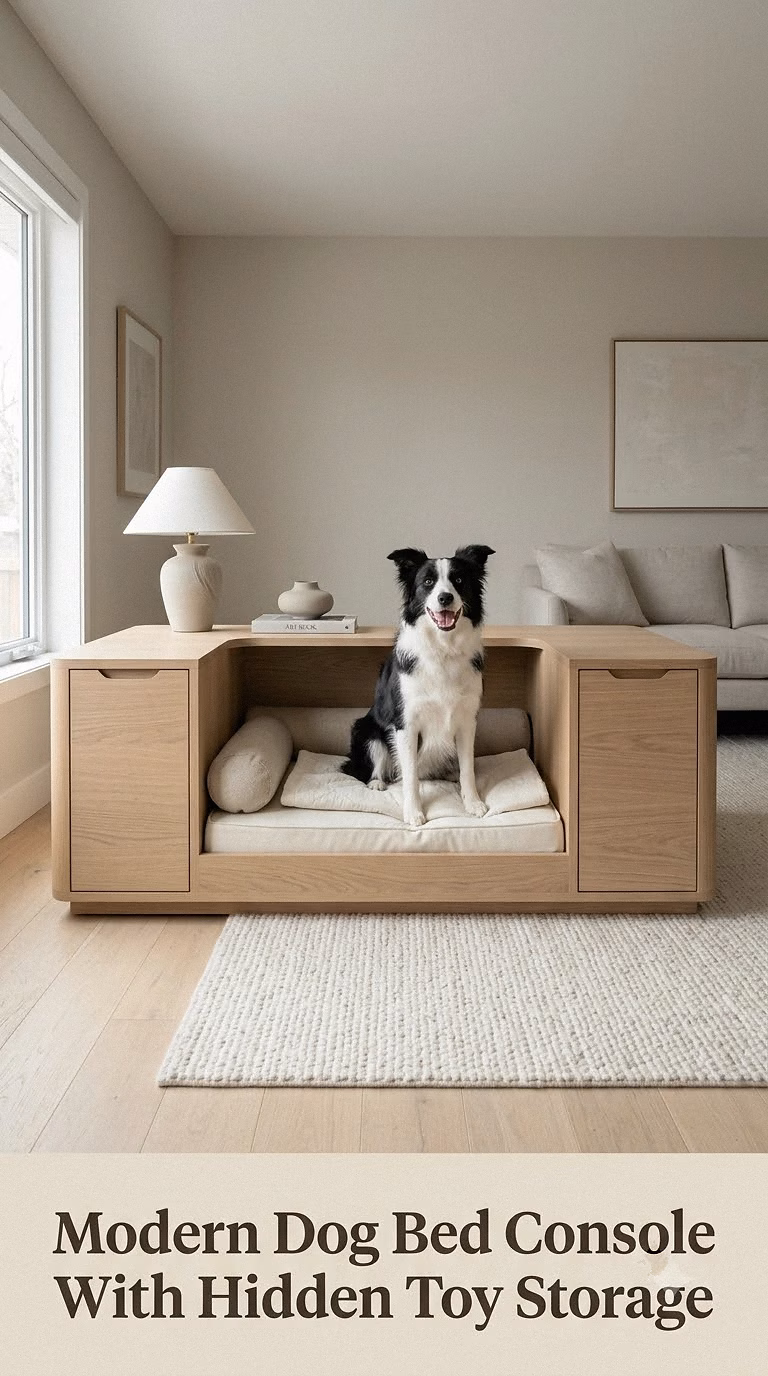 Modern Dog Bed Console With Hidden Toy Storage