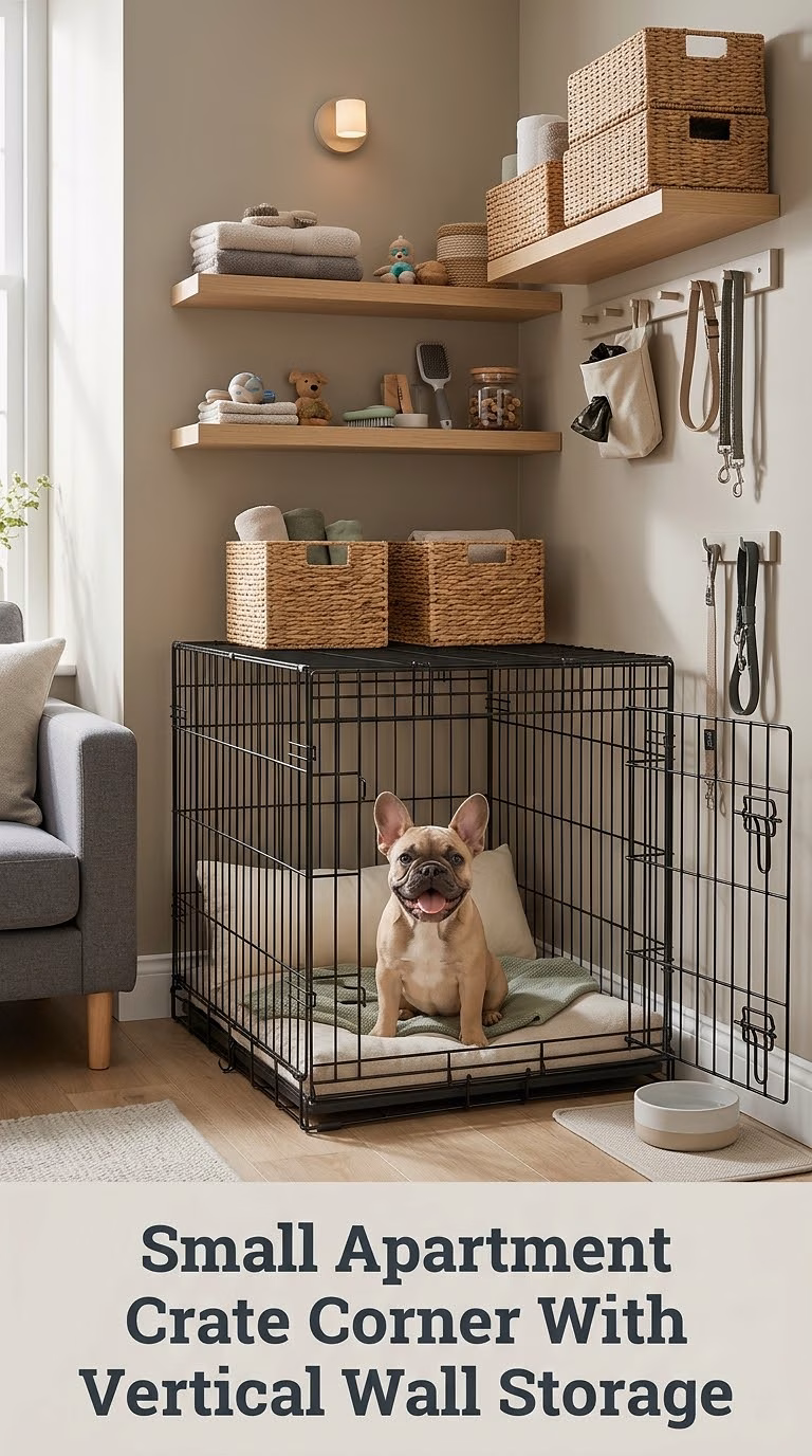 Small Apartment Crate Corner With Vertical Wall Storage